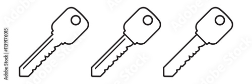 key icon set. key lock icon , access account login password icons - house key icon security symbol. vector interface app icons. Vector illustration 