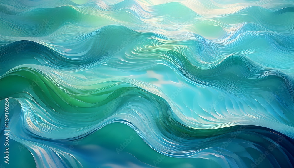 An abstract looping pattern of rippling water in soft blue and green tones An abstract looping pattern of rippling water in soft blue and green tones