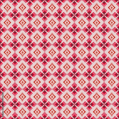 Red IKAT Diamond Pattern