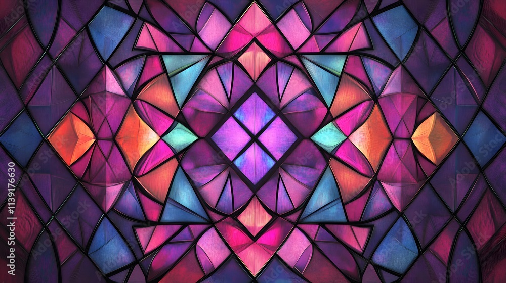 Fototapeta premium Abstract Geometric Pattern Colorful Mosaic Design