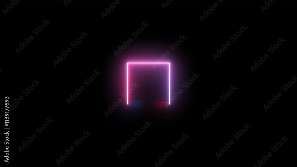 . animated neon glowing frame . animated neon glowing frame