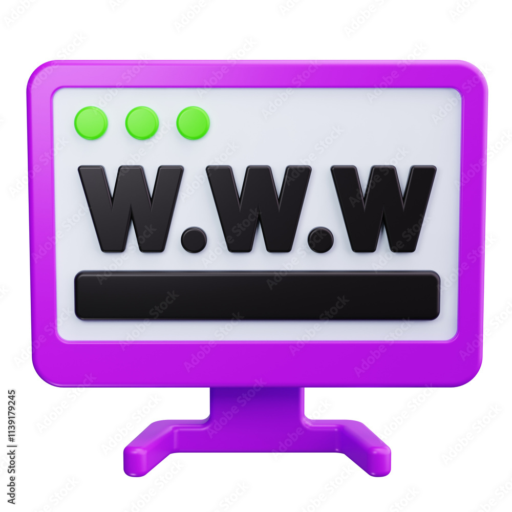 Fototapeta premium website 3d render icons