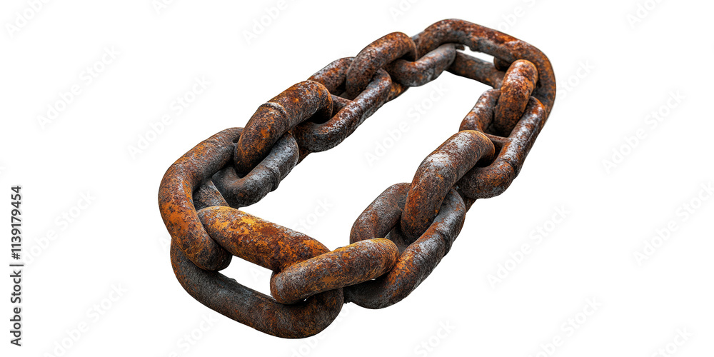 Rusty metal chain isolated on transparent background Rusty metal chain isolated on transparent background
