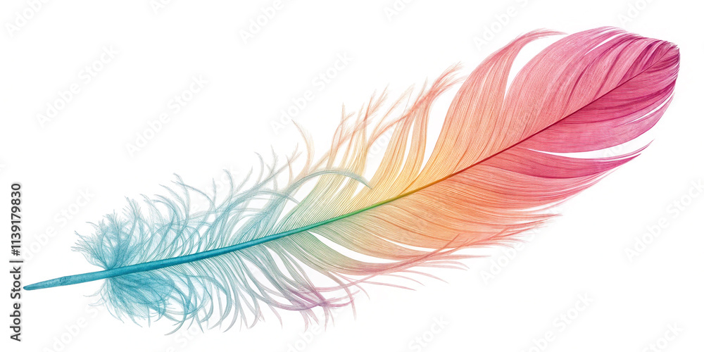 Isolated Colorful Feather Isolated Colorful Feather