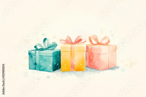 Simple and elegant pastel illustration of the symbolic gifts of gold, frankincense