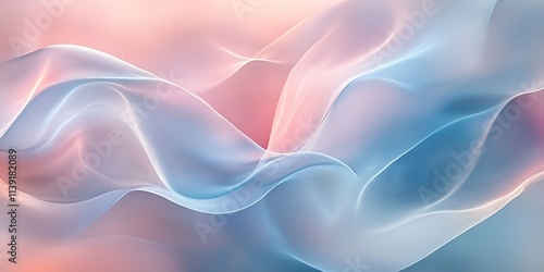 Wallpaper Mural Abstract pastel blue and pink flowing fabric waves. Torontodigital.ca