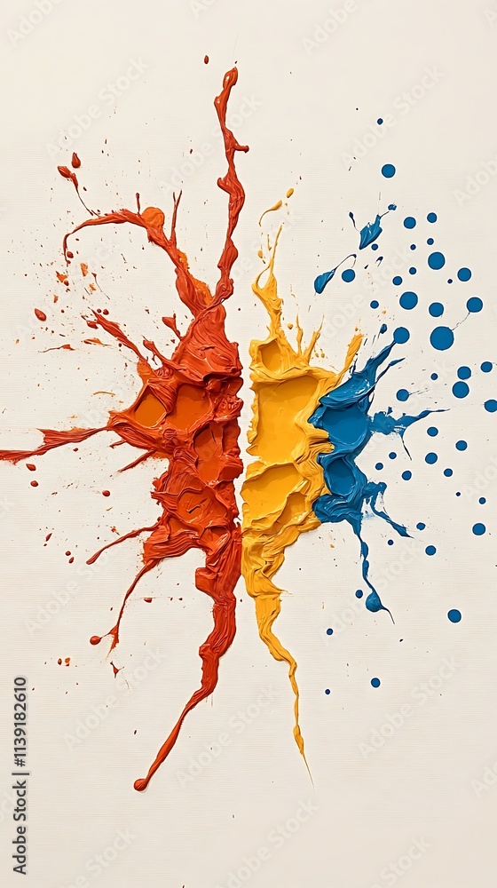 Opposition in Abstract Art, Chaotic Splatter of Paint on Canvas Opposition in Abstract Art, Chaotic Splatter of Paint on Canvas
