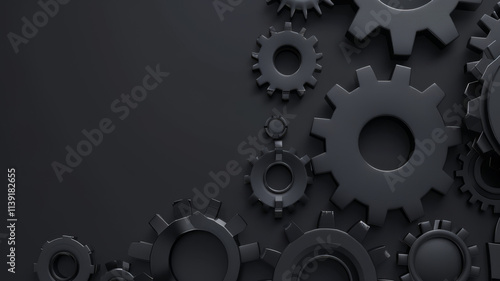 Wallpaper Mural Abstract techno gear background with geometric colorful gear wheels. Space for gear text. Vector gears modern mechanism industrial . Technology gears Torontodigital.ca