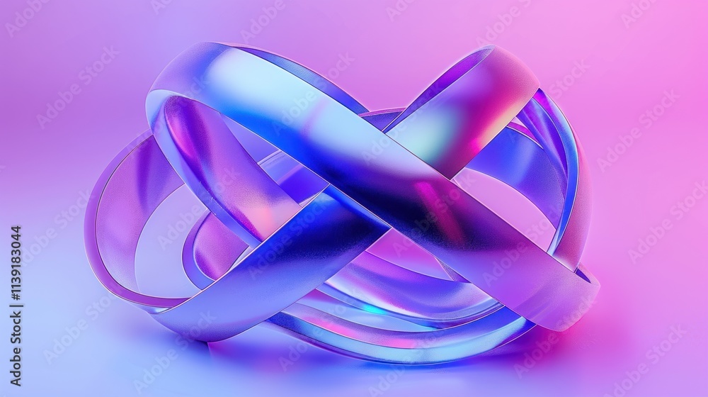 Abstract Intertwined Rings: A Symphony of Purple and Blue Hues Abstract Intertwined Rings: A Symphony of Purple and Blue Hues