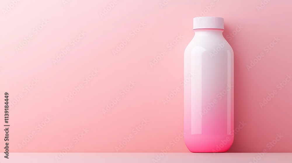 A vibrant pastel soda bottle with a holographic label, futuristic product shot in a sleek, modern setting. A vibrant pastel soda bottle with a holographic label, futuristic product shot in a sleek, modern setting.