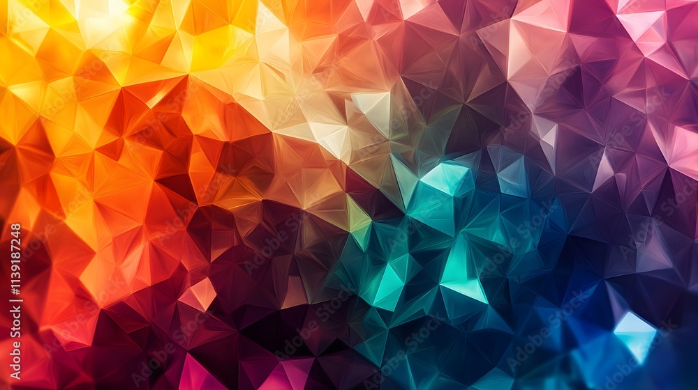 Fototapeta premium Abstract Colorful Triangular Geometric Pattern Design