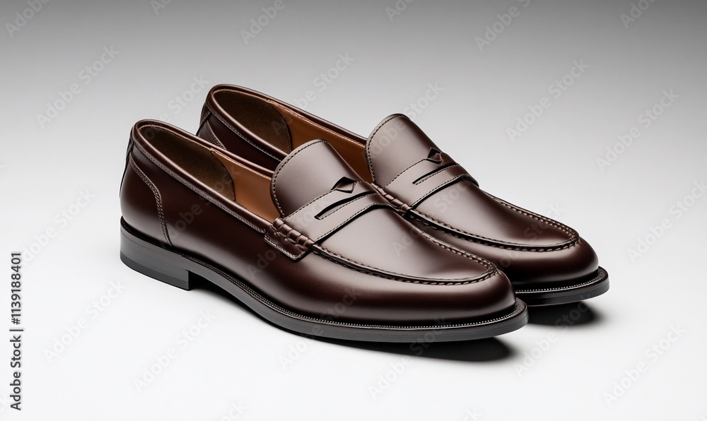 Elegant brown leather loafers for formal occasions. Elegant brown leather loafers for formal occasions.