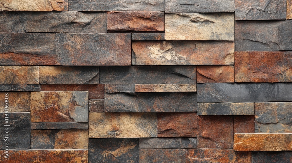 Natural Stone Wall Texture with Earthy Tones and Unique Patterns Natural Stone Wall Texture with Earthy Tones and Unique Patterns