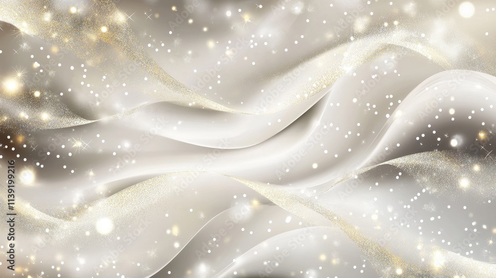 Elegant Abstract Background with Soft Waves and Sparkling Lights Elegant Abstract Background with Soft Waves and Sparkling Lights