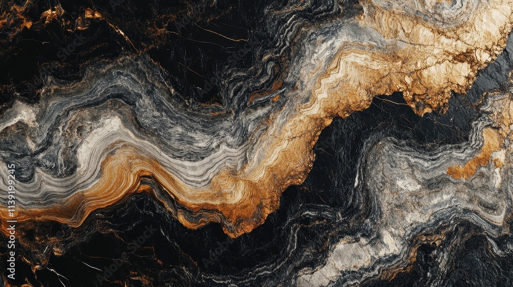 Abstract Marble Background with Black, White, and Gold Swirls Abstract Marble Background with Black, White, and Gold Swirls