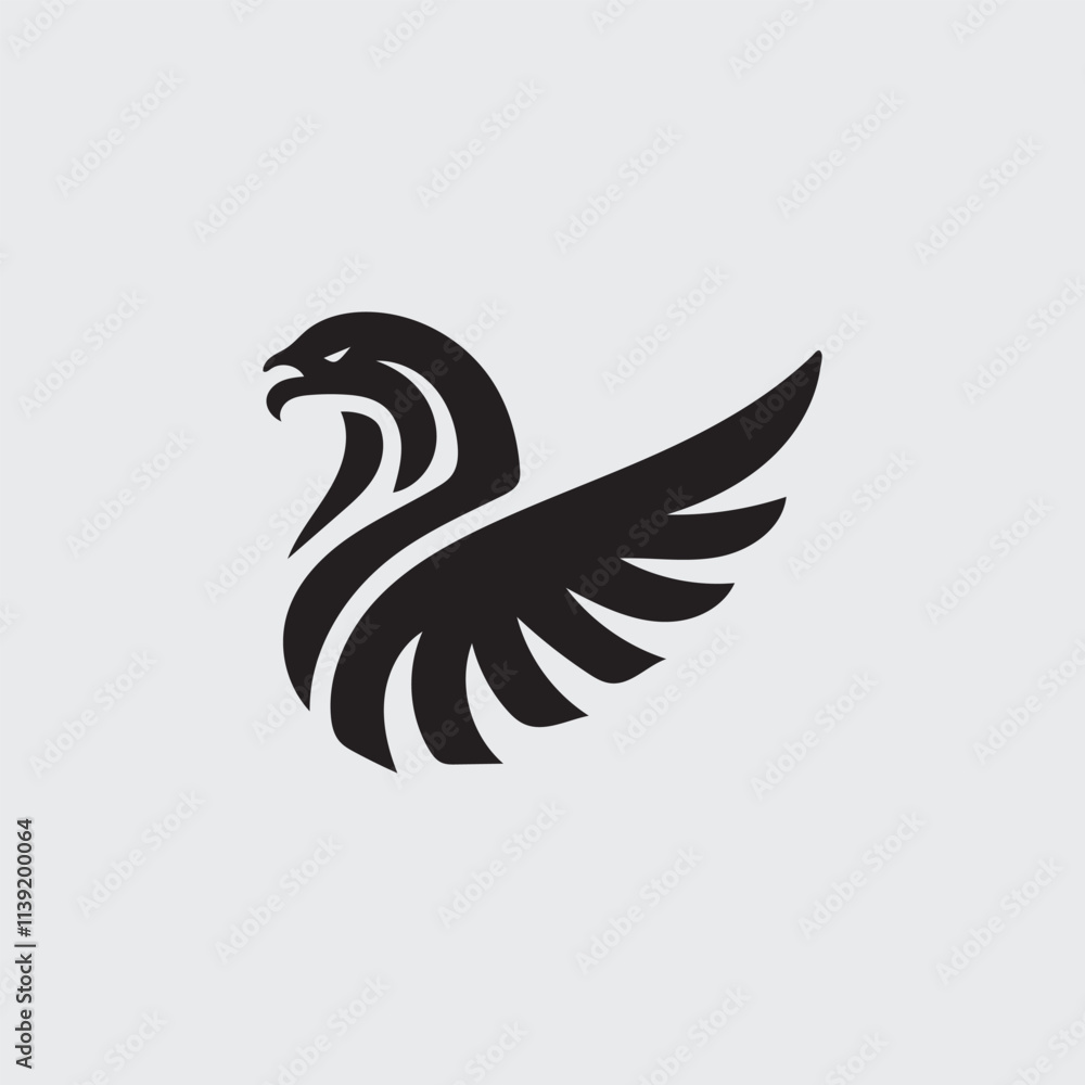 Obraz premium Abstract falcon vector with black color Falcon logo Vector Art Design.