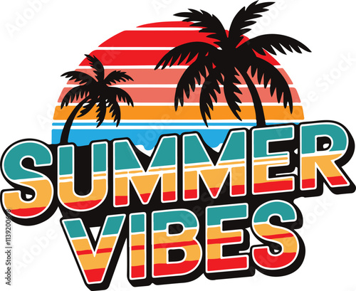 Wallpaper Mural Retro Summer Vibes T-Shirt Collection"vector on a white background Torontodigital.ca