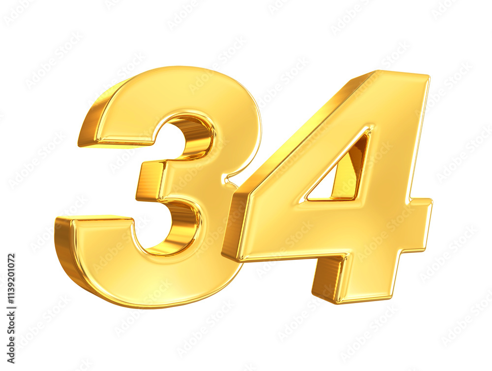 Gold Number 34 Gold Number 34