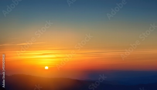 Golden Sunrise Over Misty Mountains 