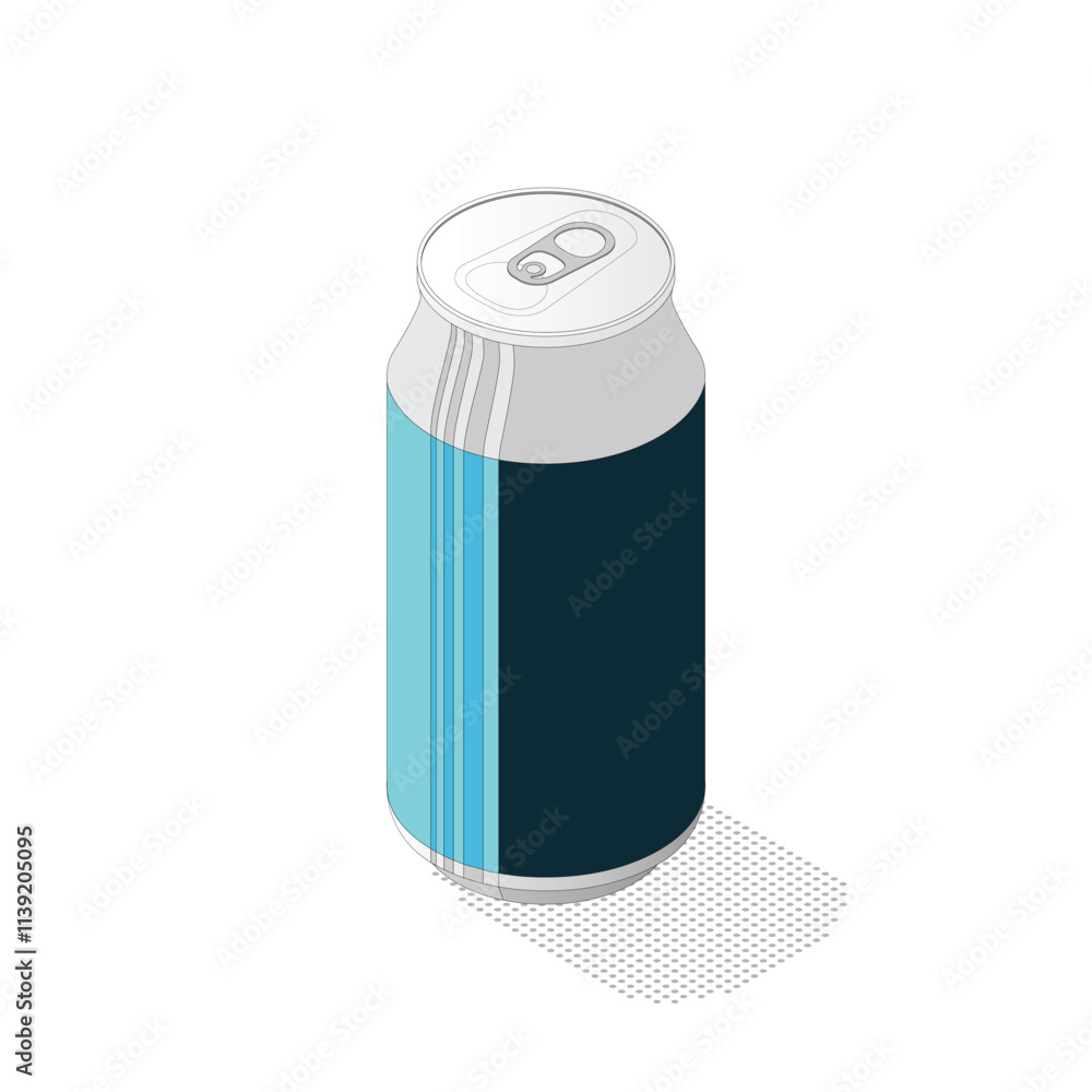 Refreshing Perspectives: The Iconic Beer & Soda Can in Isometric View Refreshing Perspectives: The Iconic Beer & Soda Can in Isometric View