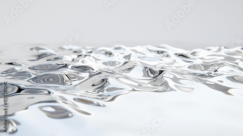 Abstract Silver Liquid Flow...