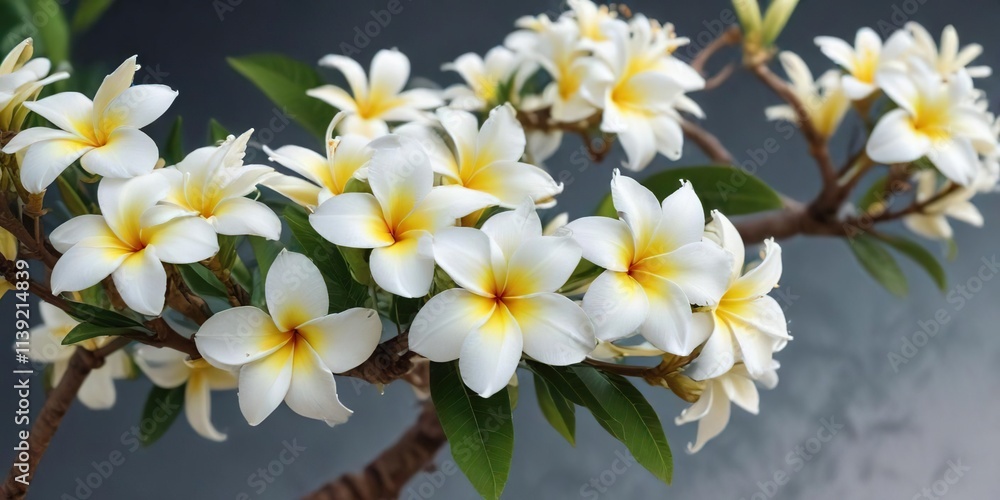 Beautiful Plumeria Branch with Large White Flowers , tropical flowers, hibiscus, large blooms Beautiful Plumeria Branch with Large White Flowers , tropical flowers, hibiscus, large blooms