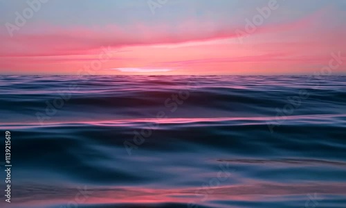 Pink Sunset Over the Ocean: A Serene Seascape