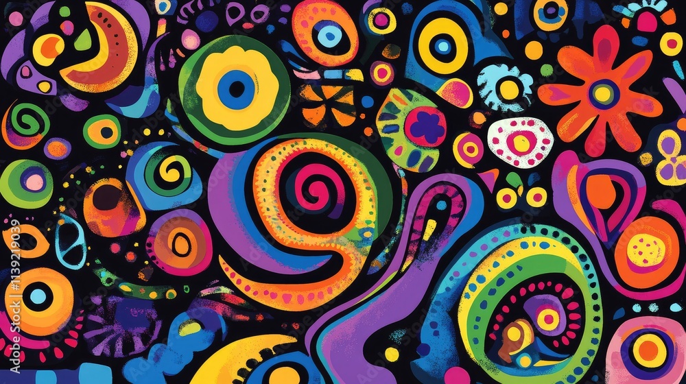 Energetic abstract patterns in vivid display Energetic abstract patterns in vivid display