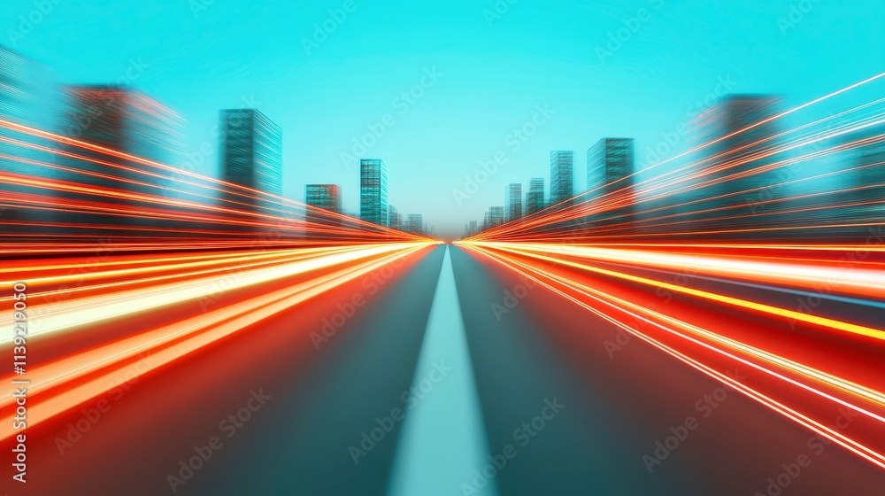 A blurred perspective of a city road with streaks of light, suggesting high speed and motion, emphasizing urban life and transportation. A blurred perspective of a city road with streaks of light, suggesting high speed and motion, emphasizing urban life and transportation.