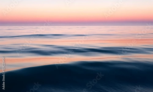 Serene Sunset Ocean: A Peaceful Seascape at Dusk