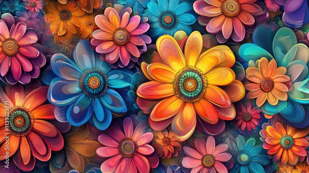 Beautiful abstract colorful flower design Beautiful abstract colorful flower design