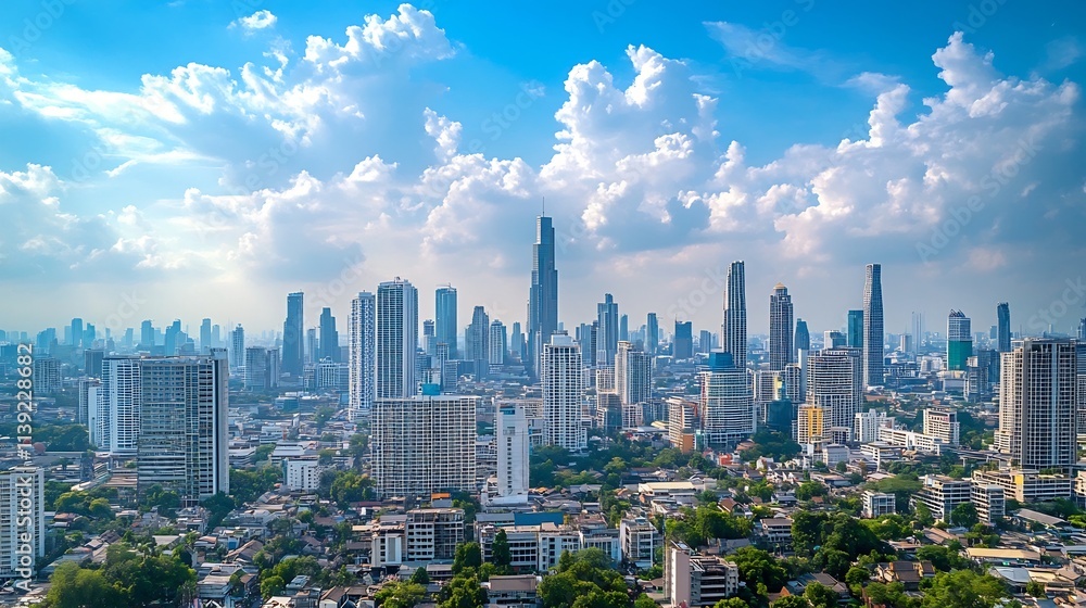 Fototapeta premium Smart City Landscape with Digital Community and Futuristic Urban Technology