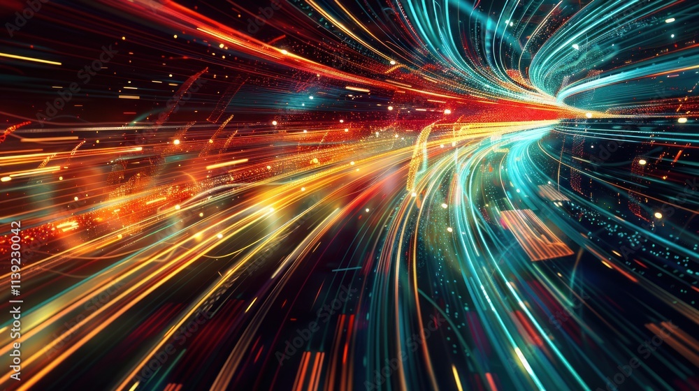 Abstract Digital Tunnel of Light and Speed Abstract Digital Tunnel of Light and Speed