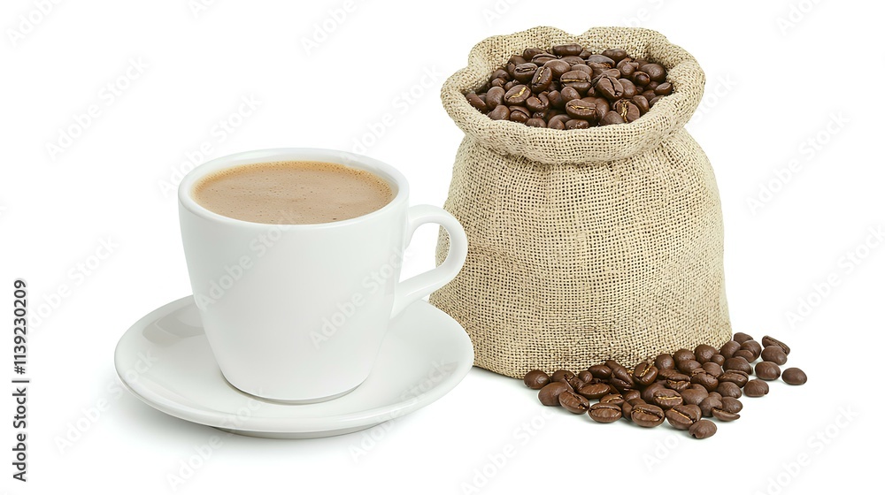 A Rustic Touch Coffee Beans and Burlap Bags. A Rustic Touch Coffee Beans and Burlap Bags.