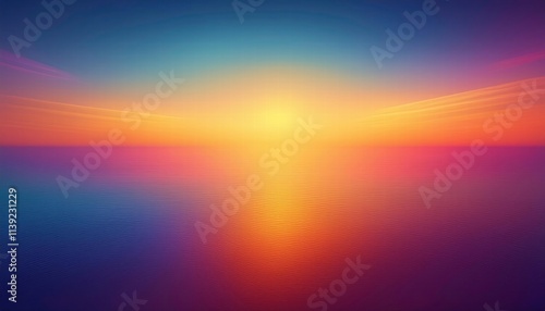 Vibrant Sunset over Calm Ocean 