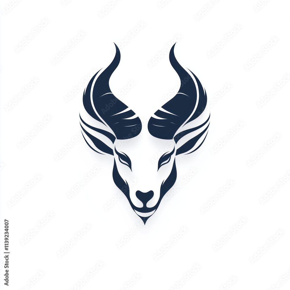 Naklejka premium Stylized goat head silhouette.