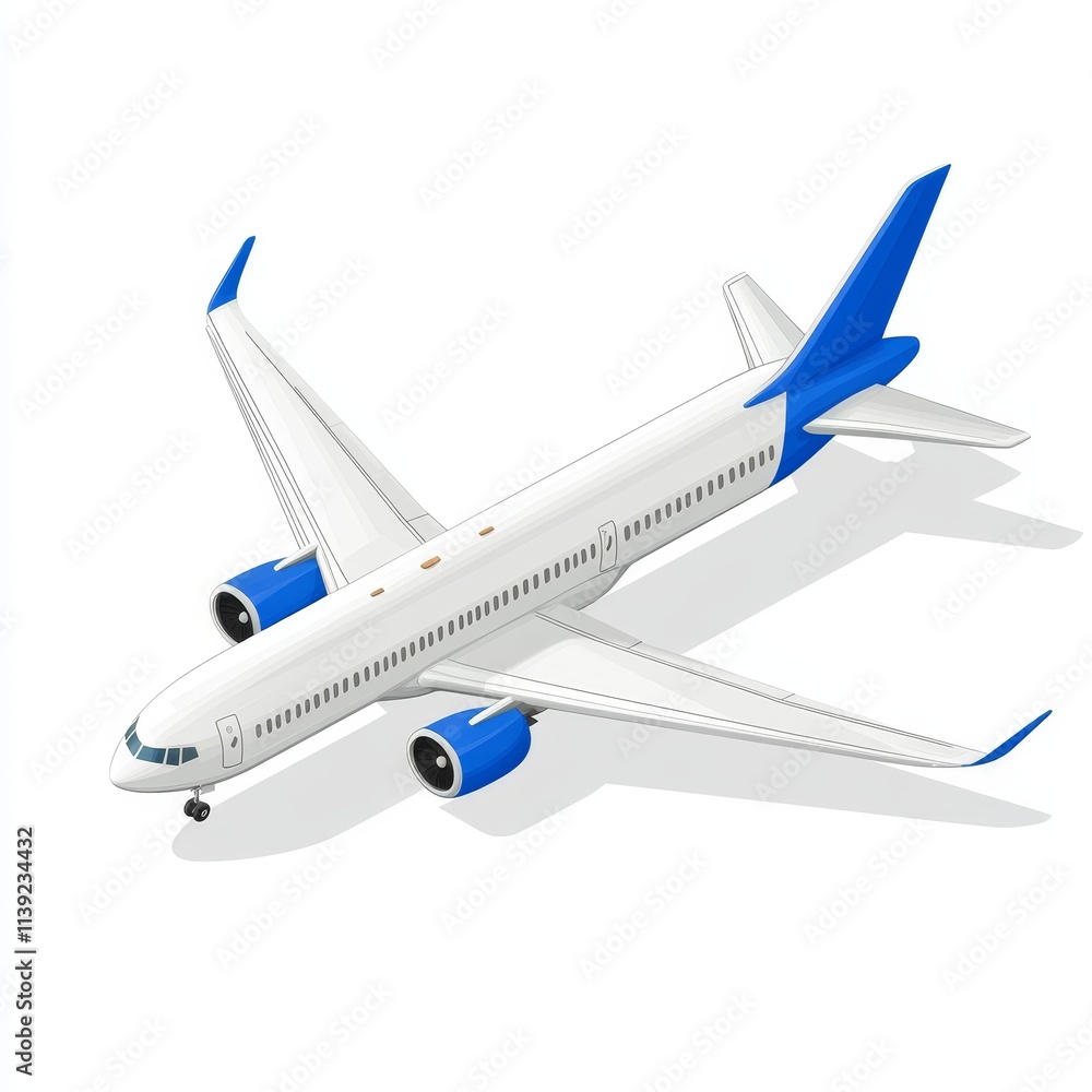 Isometric illustration of a passenger airplane. (2) Isometric illustration of a passenger airplane. (2)