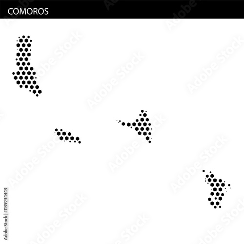 Comoros map outline demonstrating geographical features and island locations clearly