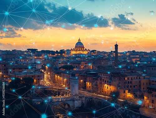 Futuristic Smart City Landscape of Rome with Digital Alumni Networking and