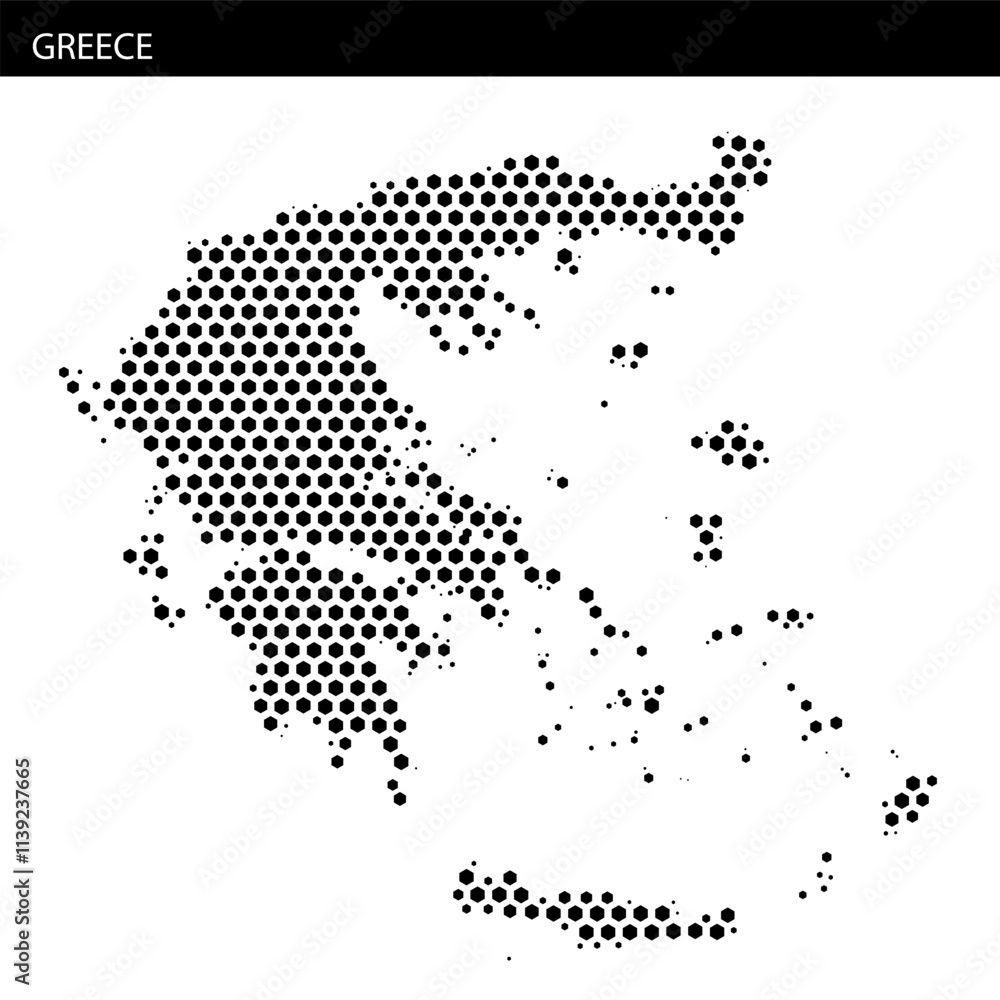 Outline of Greece Featuring Geographic Patterns and Texture Details Outline of Greece Featuring Geographic Patterns and Texture Details