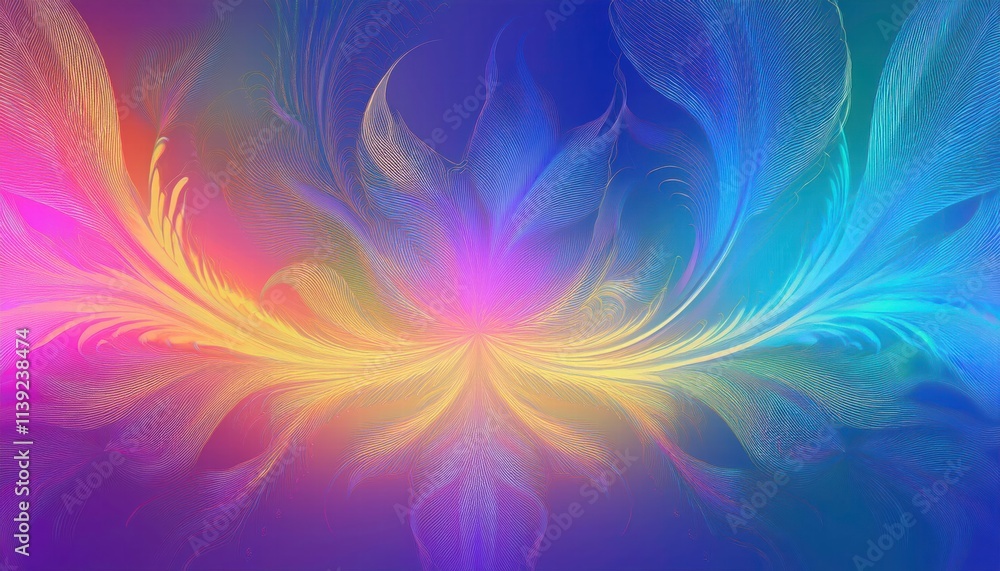 Obraz premium Rainbow Wings of Light 