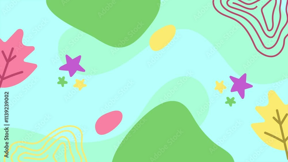 dynamic vibrant nature patterns and abstract hand-drawn shapes on a colorful background seamless 4k video background motion pop art design dynamic vibrant nature patterns and abstract hand-drawn shapes on a colorful background seamless 4k video background motion pop art design