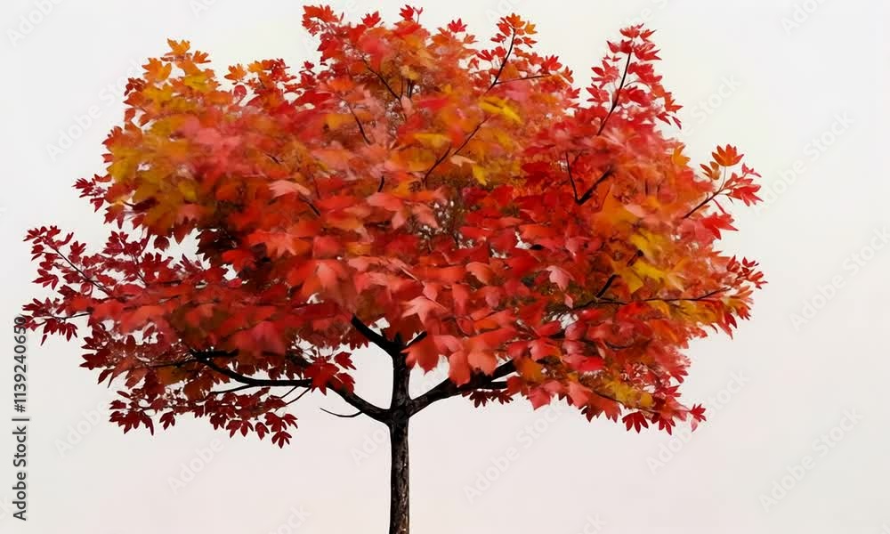 Autumnal Splendor: A Single Maple Tree in Vibrant Fall Colors Autumnal Splendor: A Single Maple Tree in Vibrant Fall Colors
