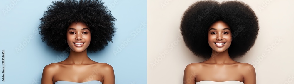 A close-up shot of a smiling model with radiant skin and hydrated lips, isolated on a minimal white background with diffused studio lighting enhancing her youthful glow A close-up shot of a smiling model with radiant skin and hydrated lips, isolated on a minimal white background with diffused studio lighting enhancing her youthful glow
