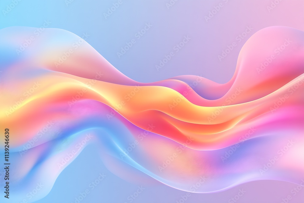Fototapeta premium Vibrant Abstract Waves in Dynamic Fluid Design with Harmonious Colors : Generative AI