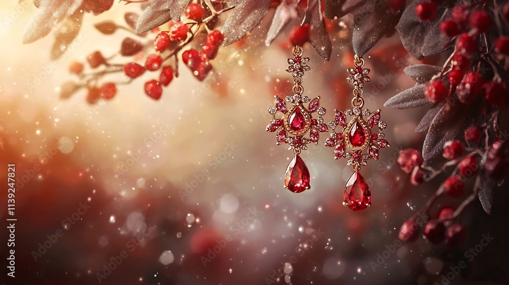 Enchanting ruby studded chandelier earrings float effortlessly in a captivating display of luminance showcasing a rich vibrant palette and a luxurious high end aesthetic Enchanting ruby studded chandelier earrings float effortlessly in a captivating display of luminance showcasing a rich vibrant palette and a luxurious high end aesthetic