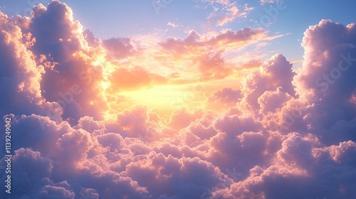 Heavenly Clouds: A Dreamy Sunset Landscape