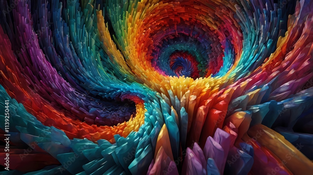 Obraz premium Mesmerizing 3D Abstract Multicolor Visualization