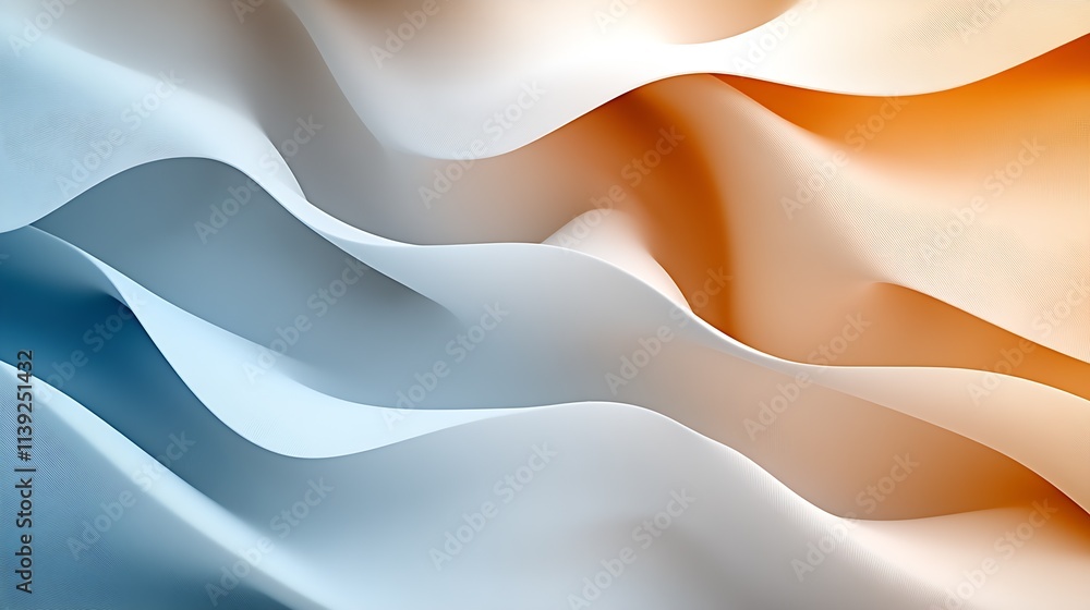 Obraz premium Stylish Abstract, Dynamic Wave Pattern with Blue and Orange Hues : Generative AI