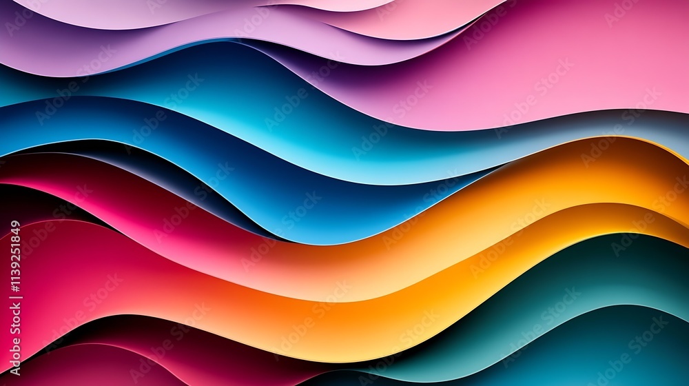Dynamic Flowing Abstract Waves with Multicolor Gradient in Contemporary Digital Artwork : Generative AI Dynamic Flowing Abstract Waves with Multicolor Gradient in Contemporary Digital Artwork : Generative AI